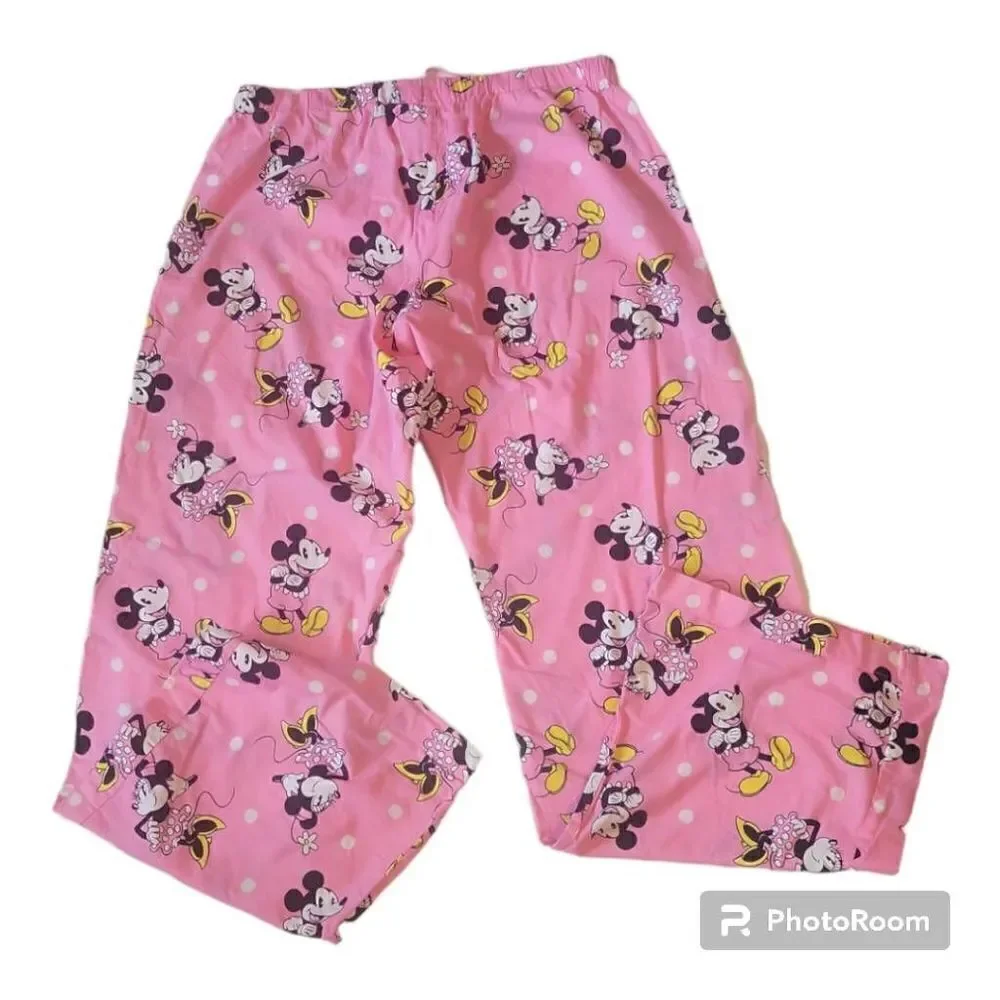 Official Disney Minnie Mouse Pink Comfy Pajama Sleepwear Lounge Pants Women's Si - Picture 2 of 4